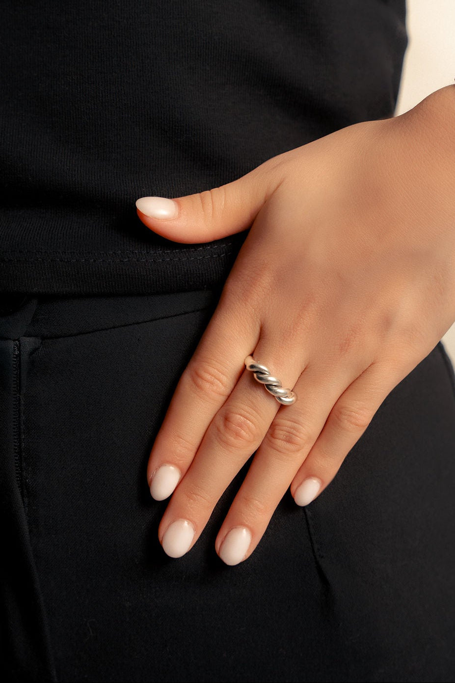 Twisted ring, 925 silver, handmade, iGi jewelry