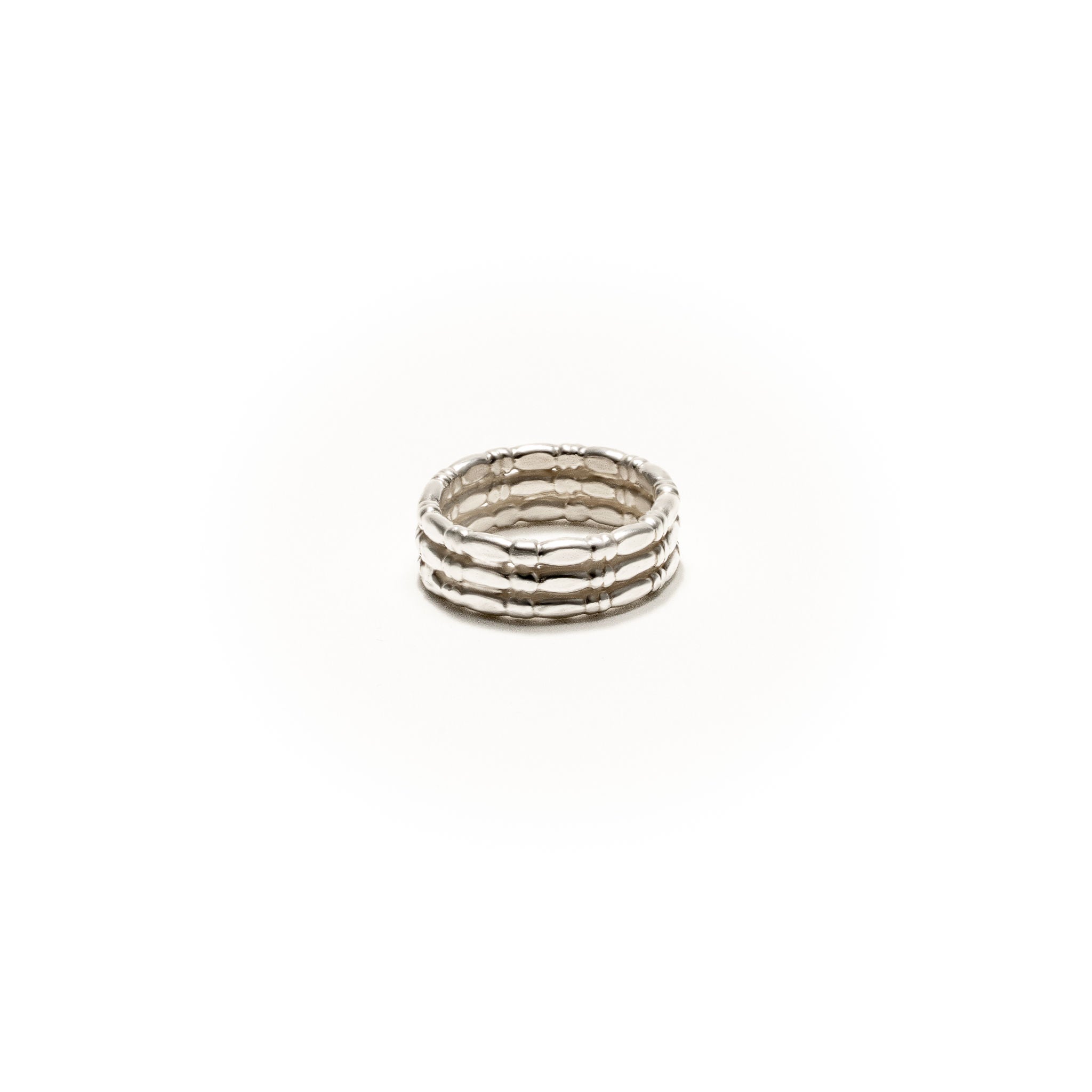 Triple bamboo ring, 925 silver, handmade, iGi jewelry